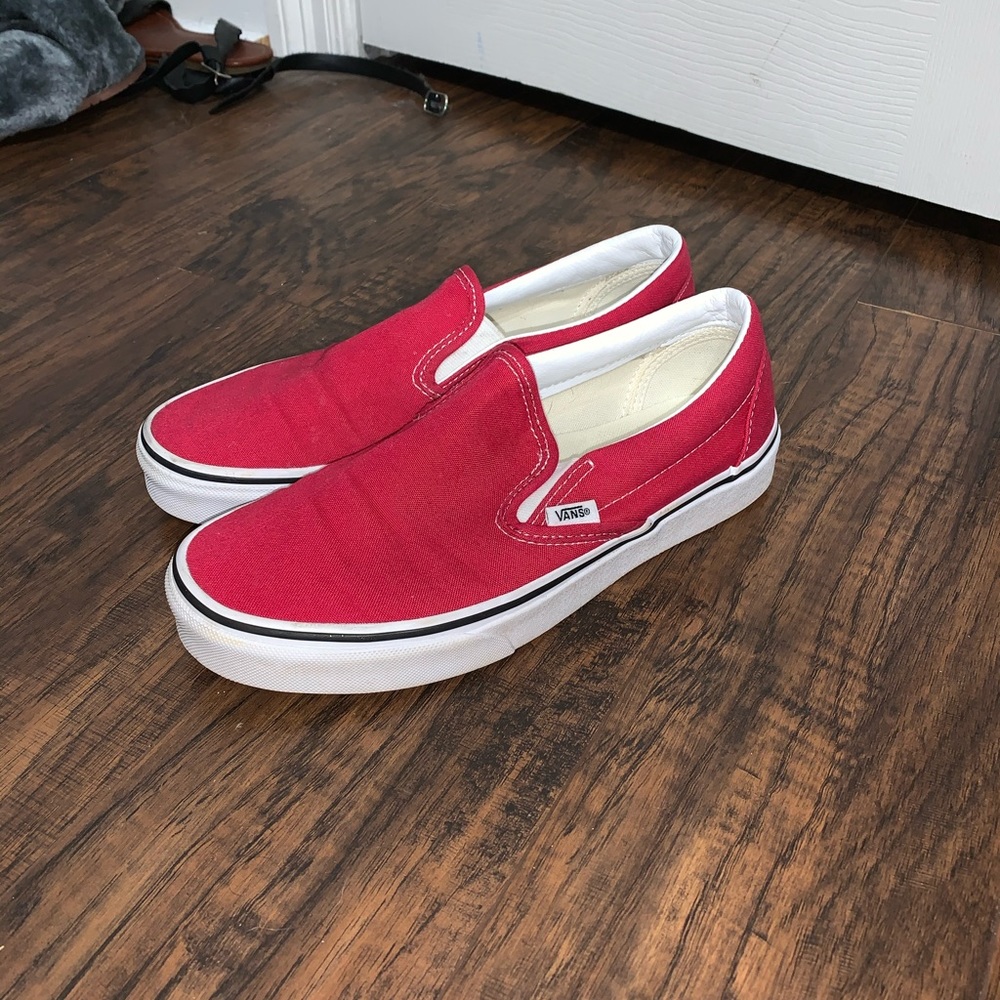 Red Slip-On Vans